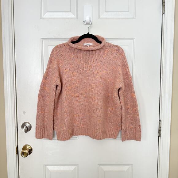 Madewell Varina Mockneck Pink Knit Wool Alpaca Pullover Sweater Size XS - Picture 3 of 8